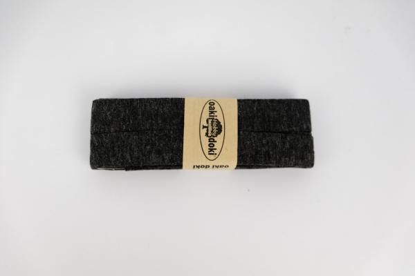 Oaki Doki Jersey Schrägband gefalzt 3m Coupon Anthrazit meliert